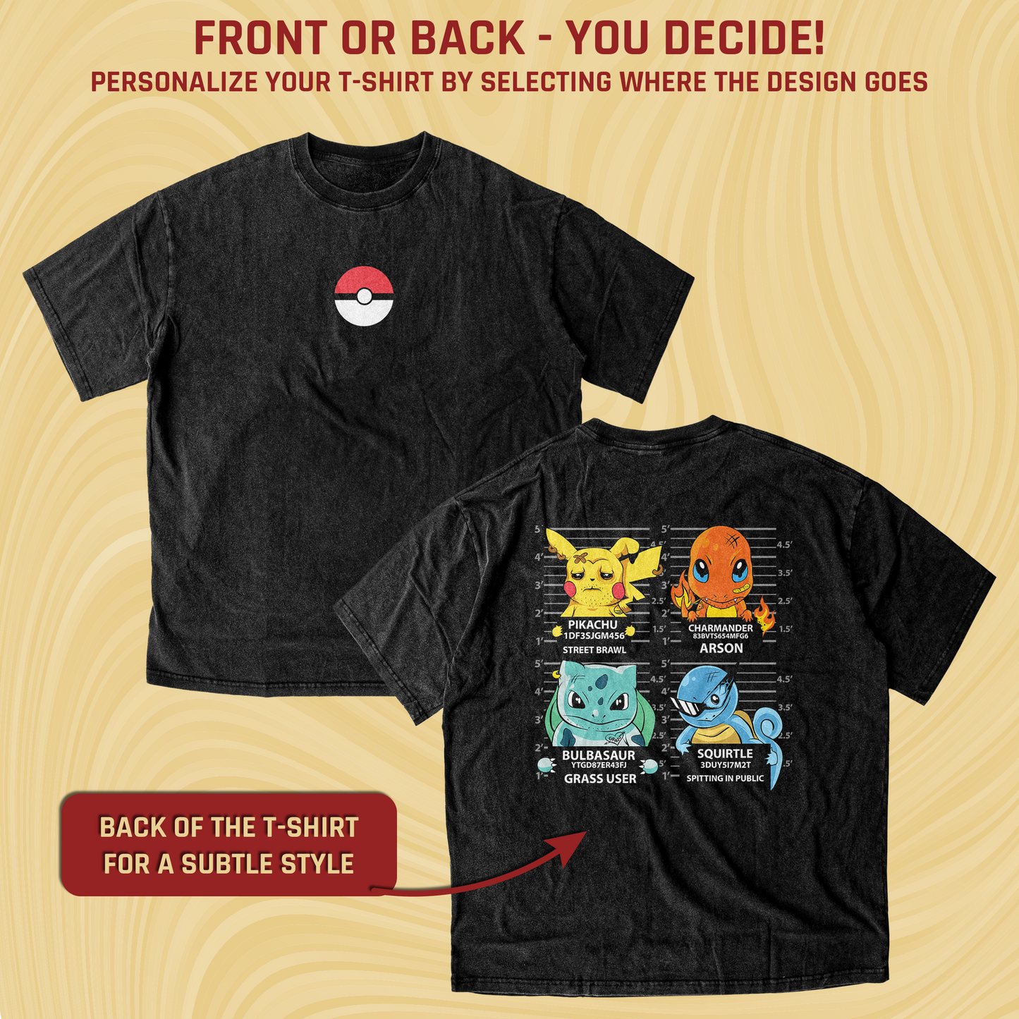 Pikachu, Charmander, Bulbasaur & Squirtle — Street Lineup