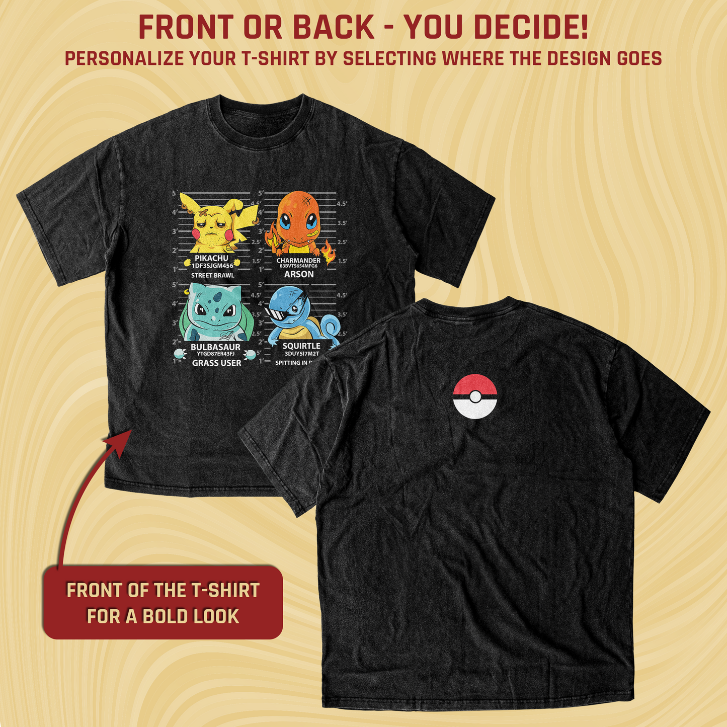 Pikachu, Charmander, Bulbasaur & Squirtle — Street Lineup
