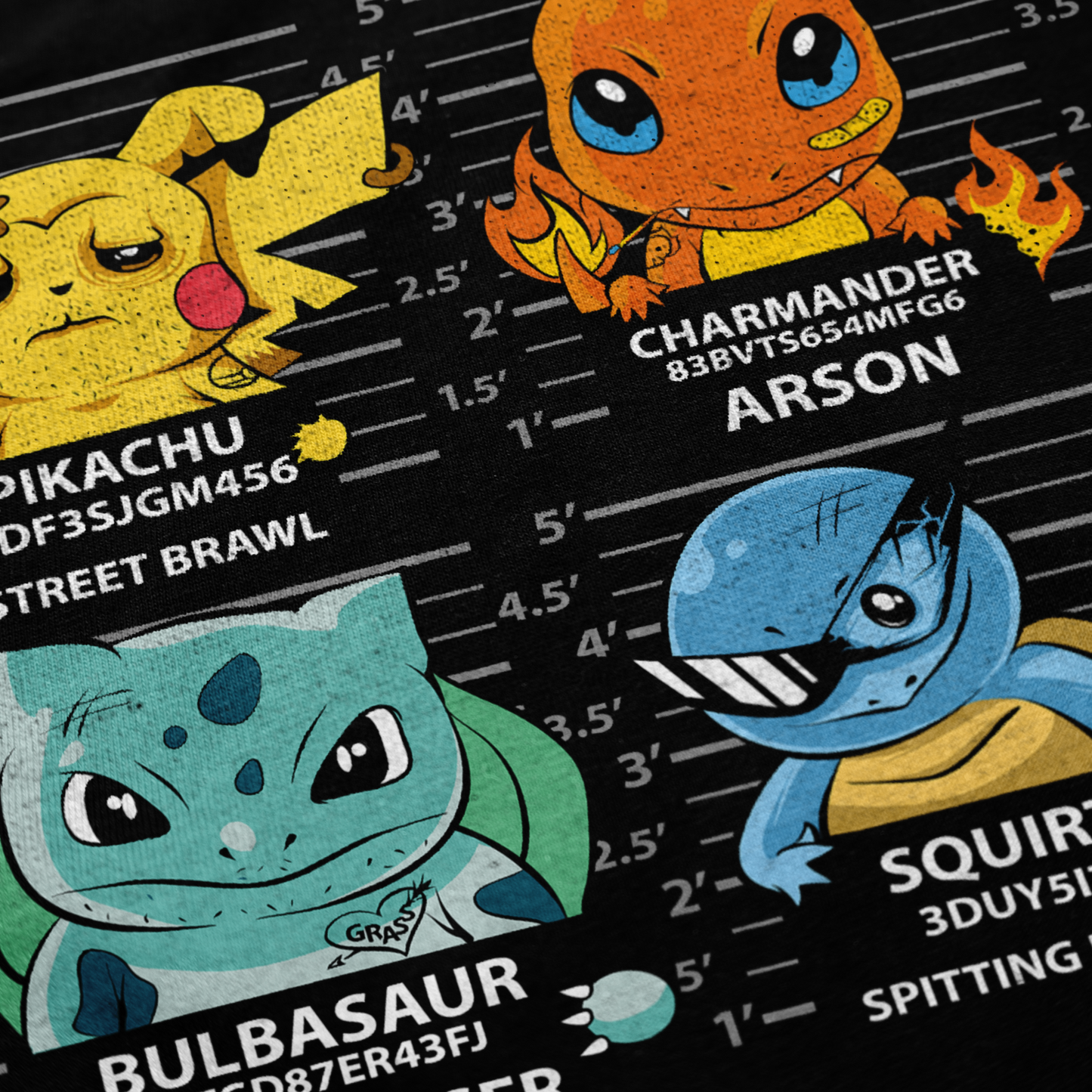 Pikachu, Charmander, Bulbasaur & Squirtle — Street Lineup